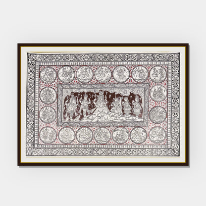 Kailashpati Shiva Durbar and Ganesha Janma Leela Pattachitra Painting