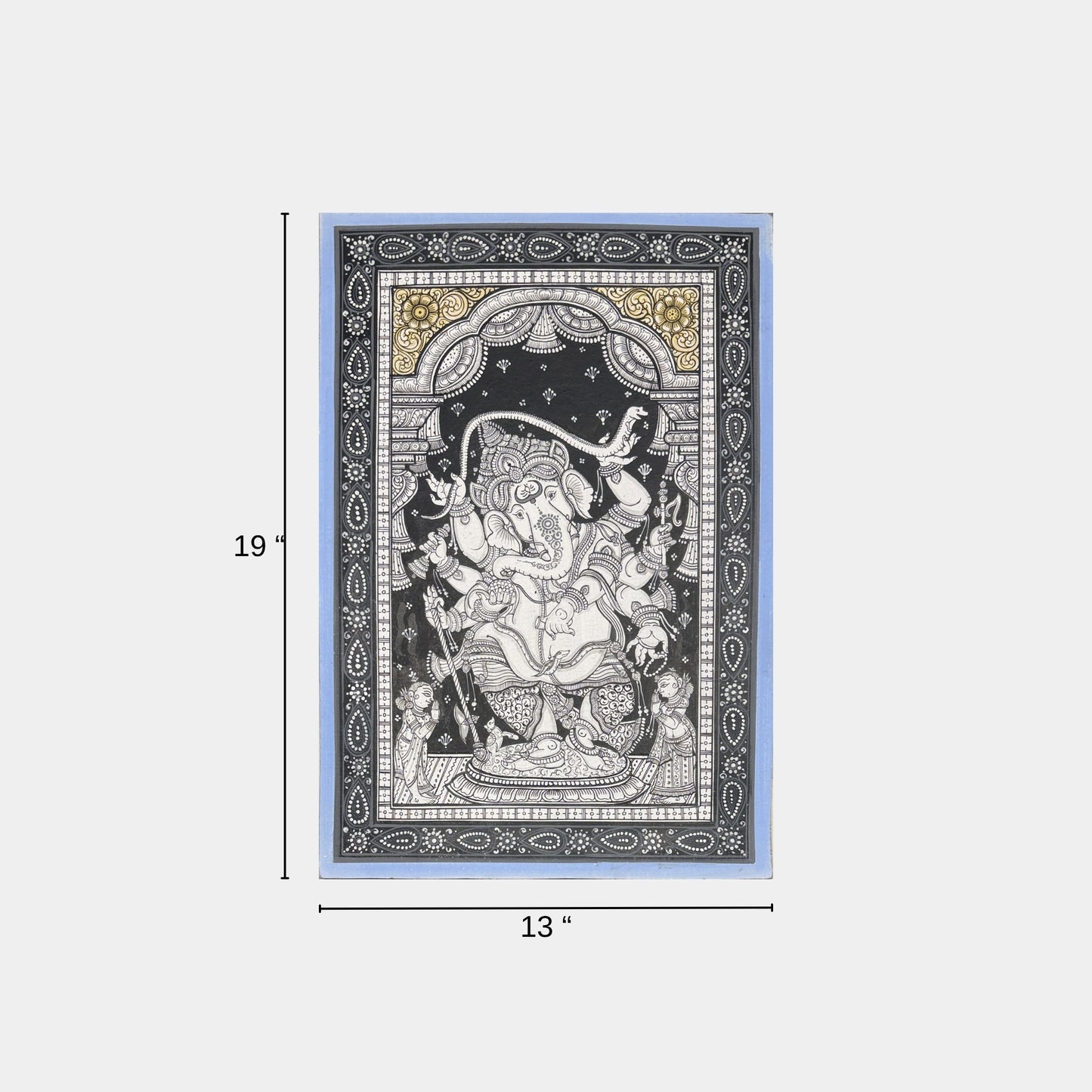 lord ganesha under ornamental arch pattachitra painting