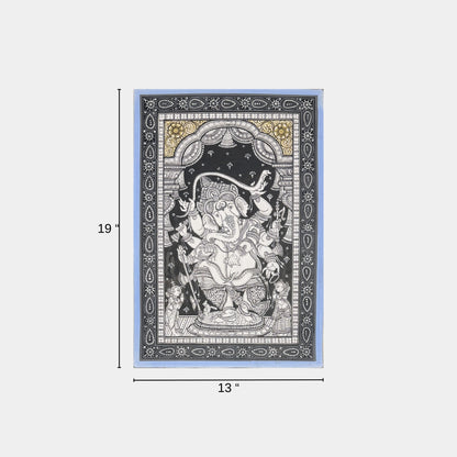 Lord Ganesha under Ornamental Arch Pattachitra Painting