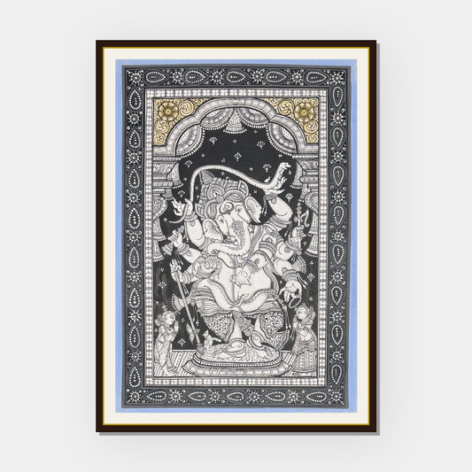 Lord Ganesha under Ornamental Arch Pattachitra Painting