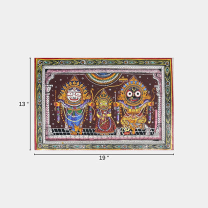 Sri Jagannath Mahaprabhu, Balabhadra, and Subhadra Pattachitra