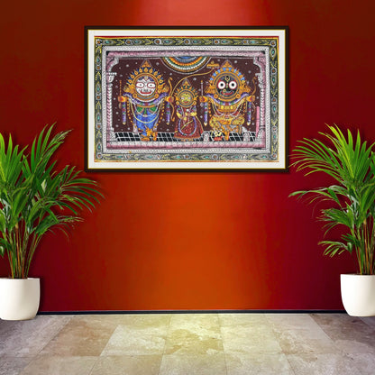 Sri Jagannath Mahaprabhu, Balabhadra, and Subhadra Pattachitra