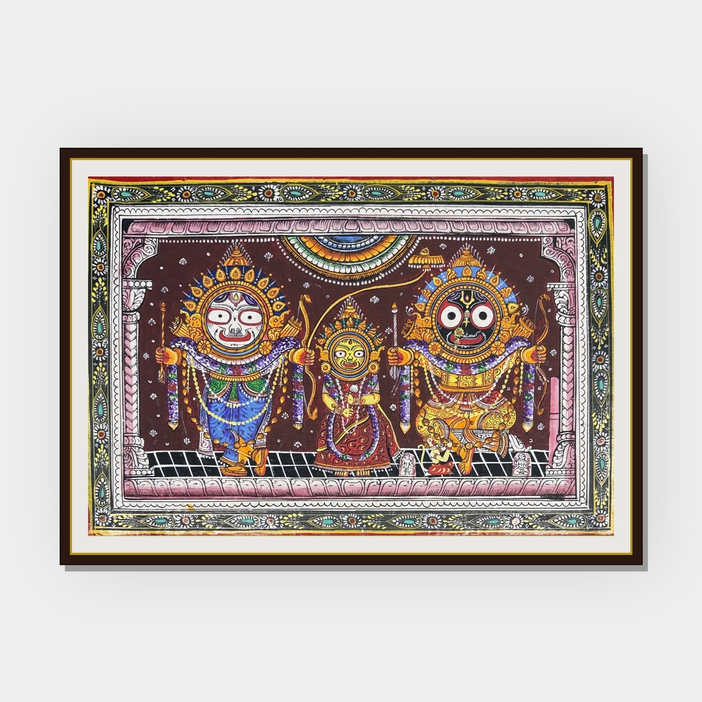 sri jagannath mahaprabhu, balabhadra, and subhadra pattachitra