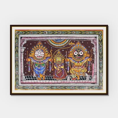 Sri Jagannath Mahaprabhu, Balabhadra, and Subhadra Pattachitra