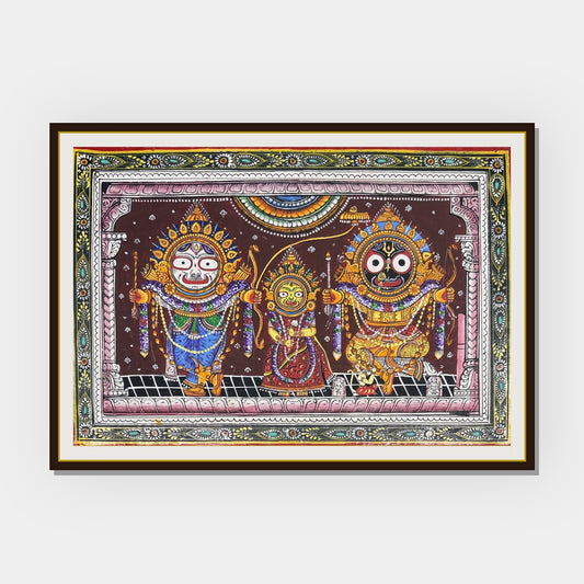 Sri Jagannath Mahaprabhu, Balabhadra, and Subhadra Pattachitra