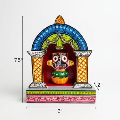 Hand-Painted Wooden Lord Jagannath Shrine – Traditional Odisha Wood Craft