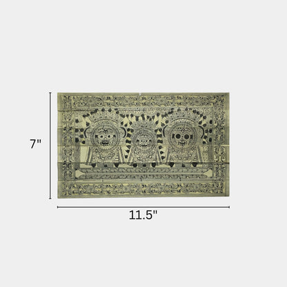 Handcrafted Odisha Palm Leaf Engraving - Lord Jagannath, Balabhadra & Subhadra