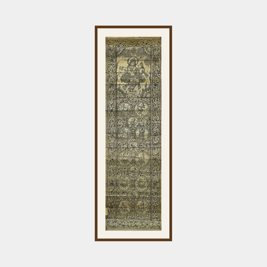 Handcrafted Odisha Palm Leaf Vertical Scroll - Radha Krishna & Dashavatara