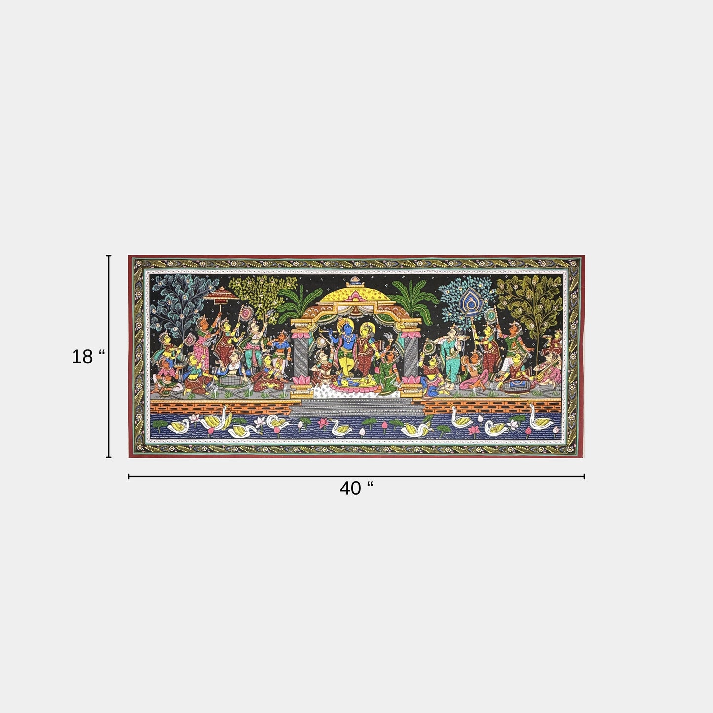 handmade radha krishna eternal love odisha pattachitra painting