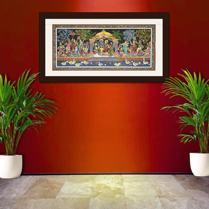 Handmade Radha Krishna Eternal Love Odisha Pattachitra Painting