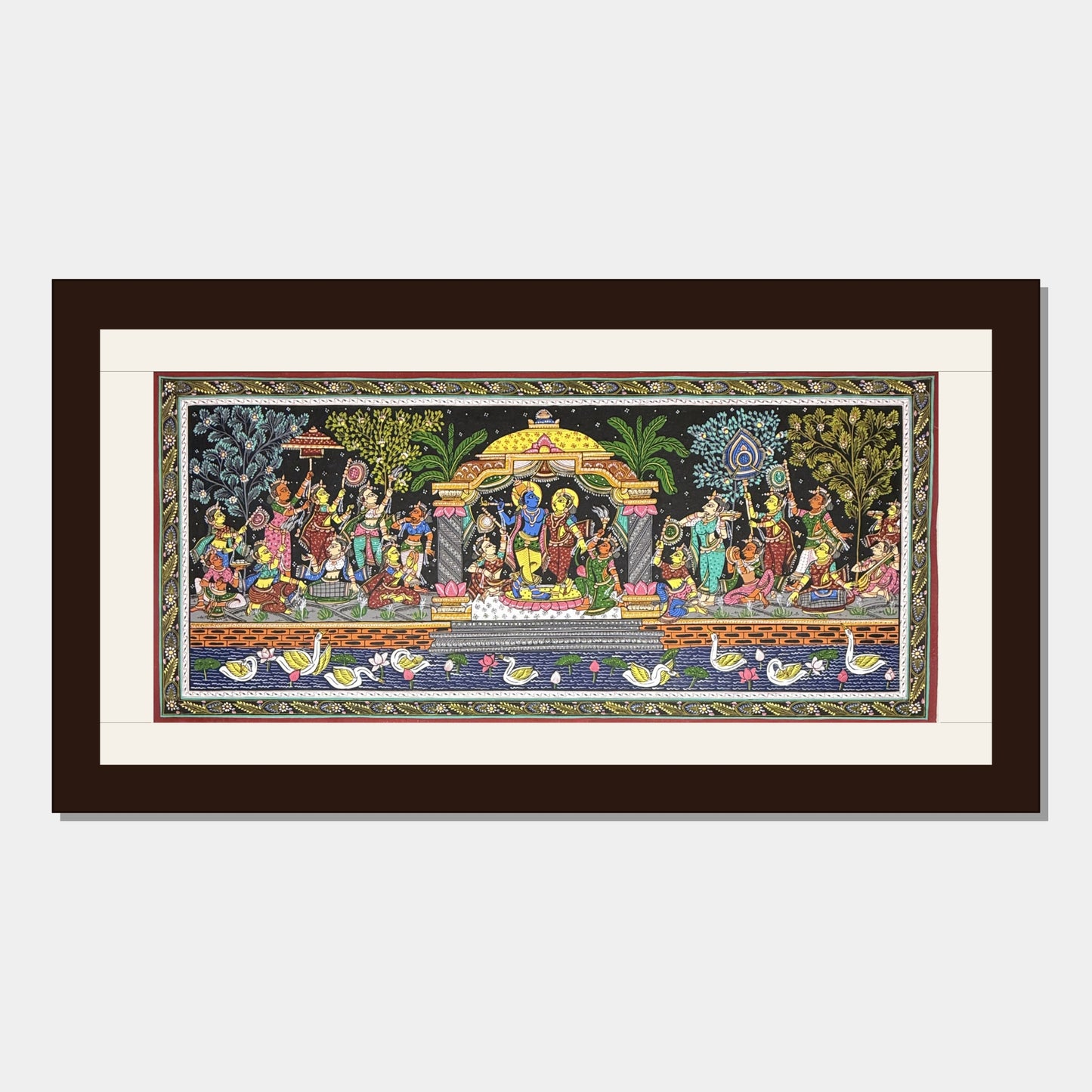 handmade radha krishna eternal love odisha pattachitra painting