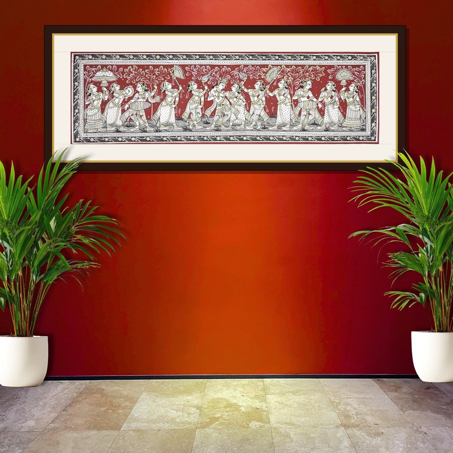 handmade radha krishna sankirtan procession odisha pattachitra painting