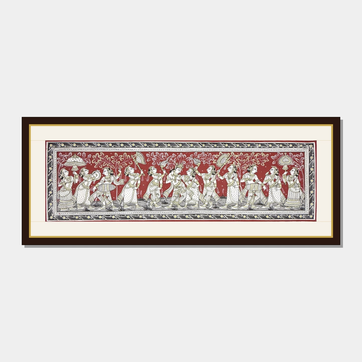 handmade radha krishna sankirtan procession odisha pattachitra painting