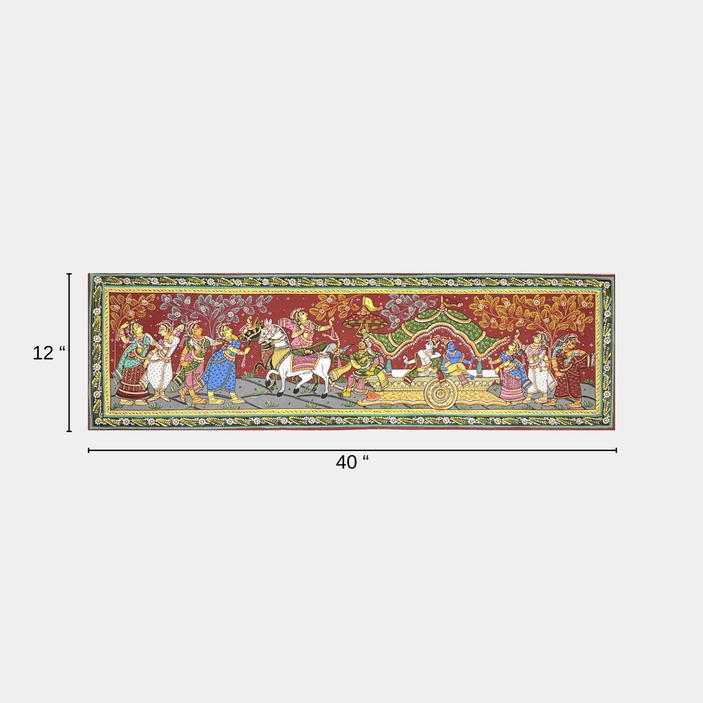 handmade krishna and balrama chariot procession odisha pattachitra painting