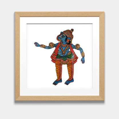 Handmade Tholu Bommalata Leather Puppet Lord Ganesha – Blue Form (Unframed)