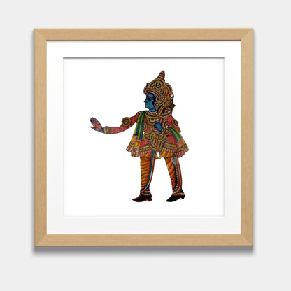 Handmade Tholu Bommalata Leather Puppet Lord Ram – Blessing Gesture Form (Unframed)
