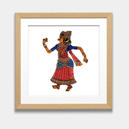 Handmade Tholu Bommalata Leather Puppet Radha – Classic Dance Form (Unframed)