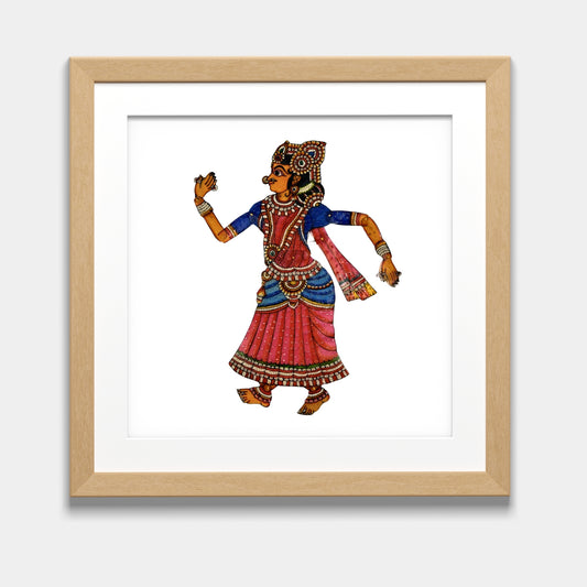 Handmade Tholu Bommalata Leather Puppet Radha – Classic Dance Form (Unframed)