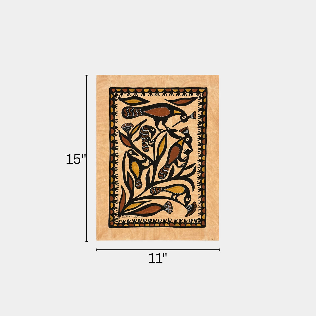 symbolic sohrai painting - the tree of life (unframed)