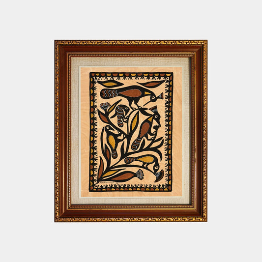 Symbolic Sohrai Painting - The Tree of Life (Unframed)