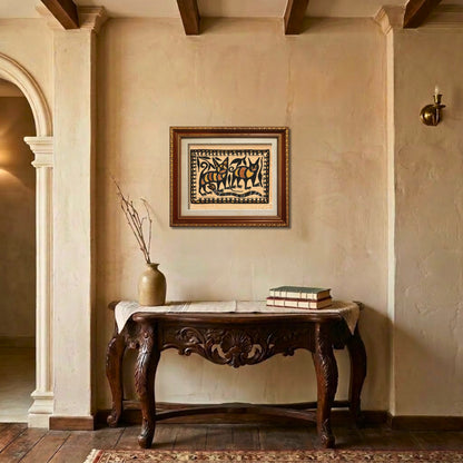Traditional Sohrai Wild Cats & Serpent Wall Art (Unframed)