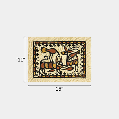 Traditional Sohrai Forest Harmony Wall Art (Unframed)