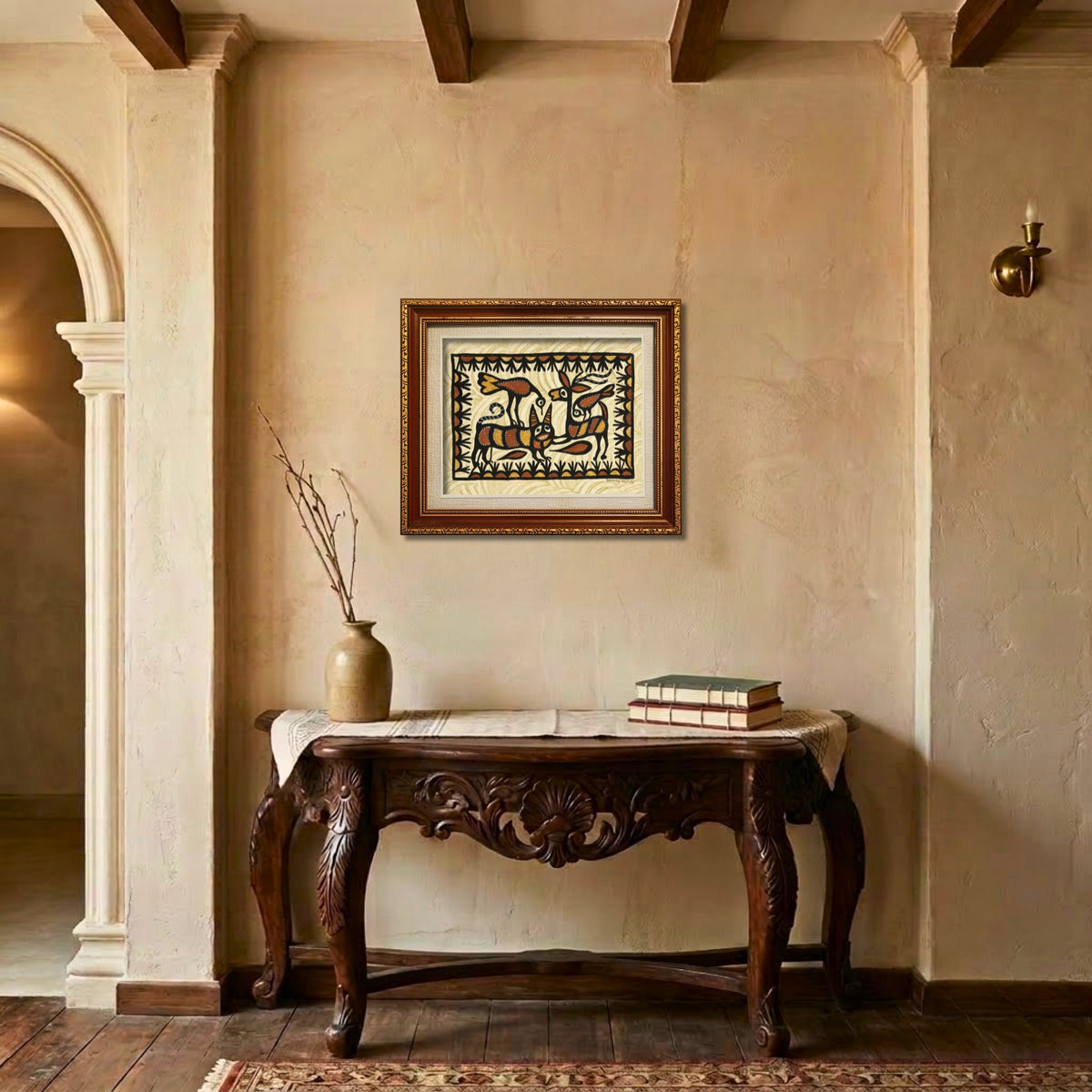 traditional sohrai forest harmony wall art (unframed)