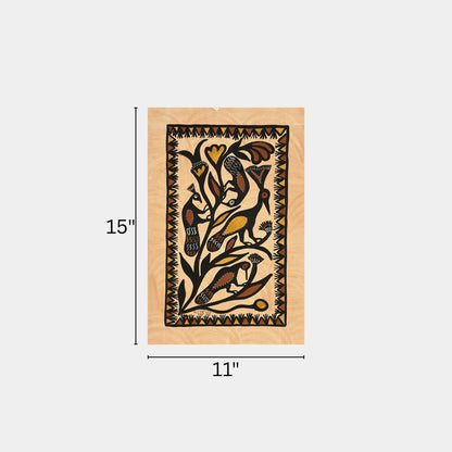 Traditional Sohrai Tree of Life & Birds Wall Art (Unframed)