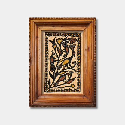 Traditional Sohrai Tree of Life & Birds Wall Art (Unframed)