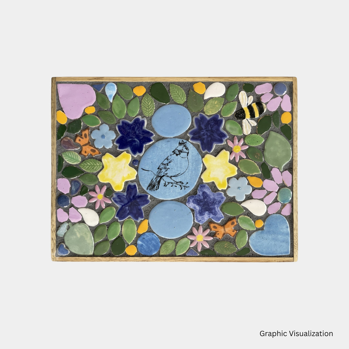 murasaic songbird & garden meadow diy ceramic mosaic mural kit