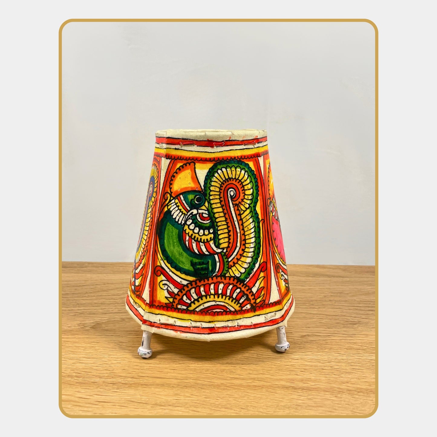 tholu bommalata lamp – peacock (5" - conical)