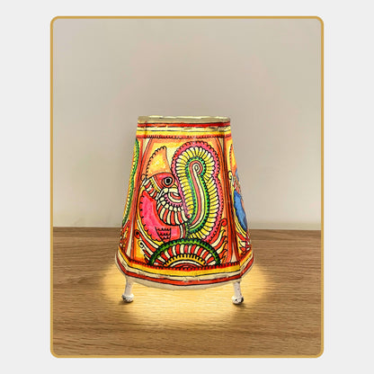 Tholu Bommalata Lamp – Peacock (5" - Conical)
