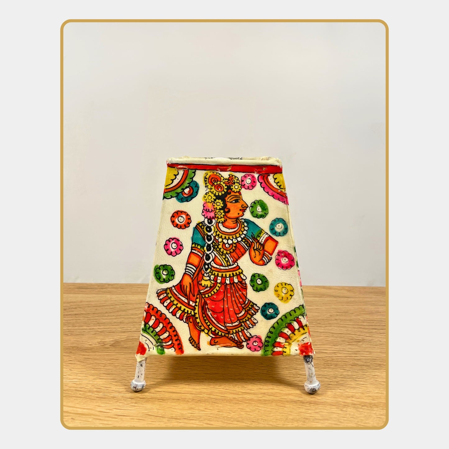tholu bommalata lamp – radha krishna (5" - rectangular)