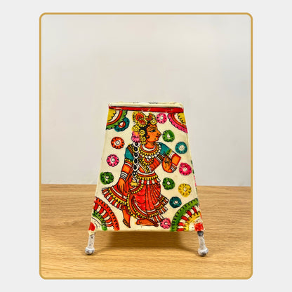 Tholu Bommalata Lamp – Radha Krishna (5" - Rectangular)
