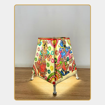 Tholu Bommalata Lamp – Radha Krishna (5" - Rectangular)