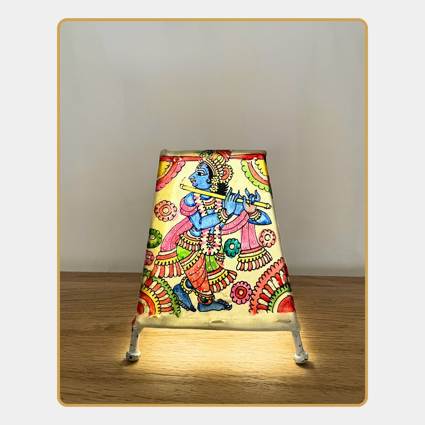 tholu bommalata lamp – radha krishna (5" - rectangular)