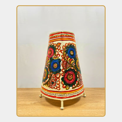 Tholu Bommalata Lamp – Floral Art  (8" - Conical)