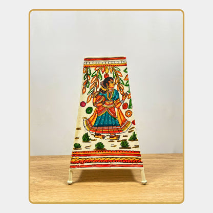 Tholu Bommalata Lamp – Radha Krishna Under Kadamba Tree  (8" - Rectangular)