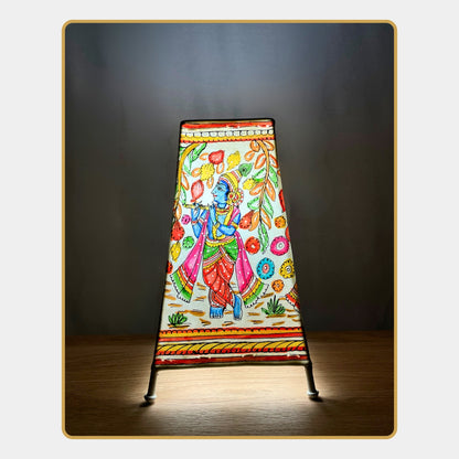 Tholu Bommalata Lamp – Radha Krishna Under Kadamba Tree  (8" - Rectangular)