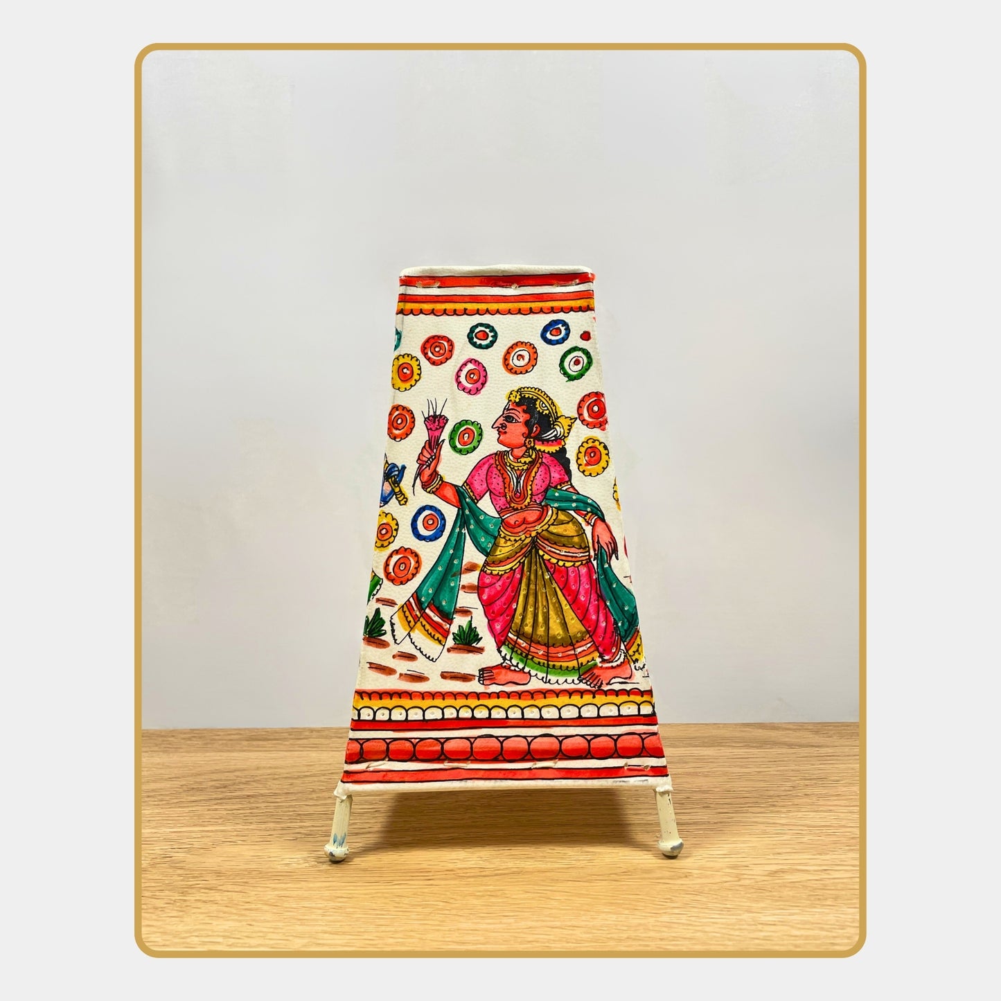 tholu bommalata lamp – close-up of radha krishna  (8" - rectangular)