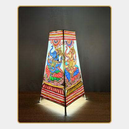 Tholu Bommalata Lamp – Lord Ganesha in a Divine Pose (12" - Rectangular)