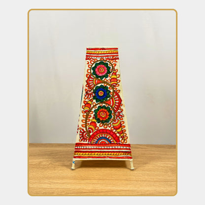 Tholu Bommalata Lamp – Bird & Mandala Flower Lamp (12" - Rectangular)