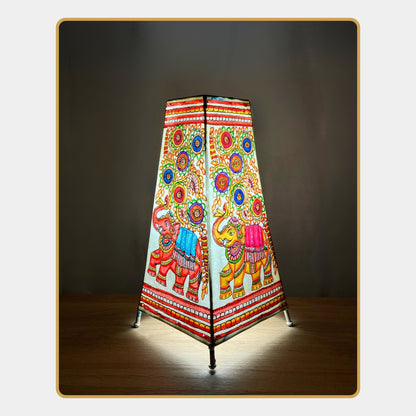 Tholu Bommalata Lamp – Elephant Folk Lamp (12" - Rectangular)