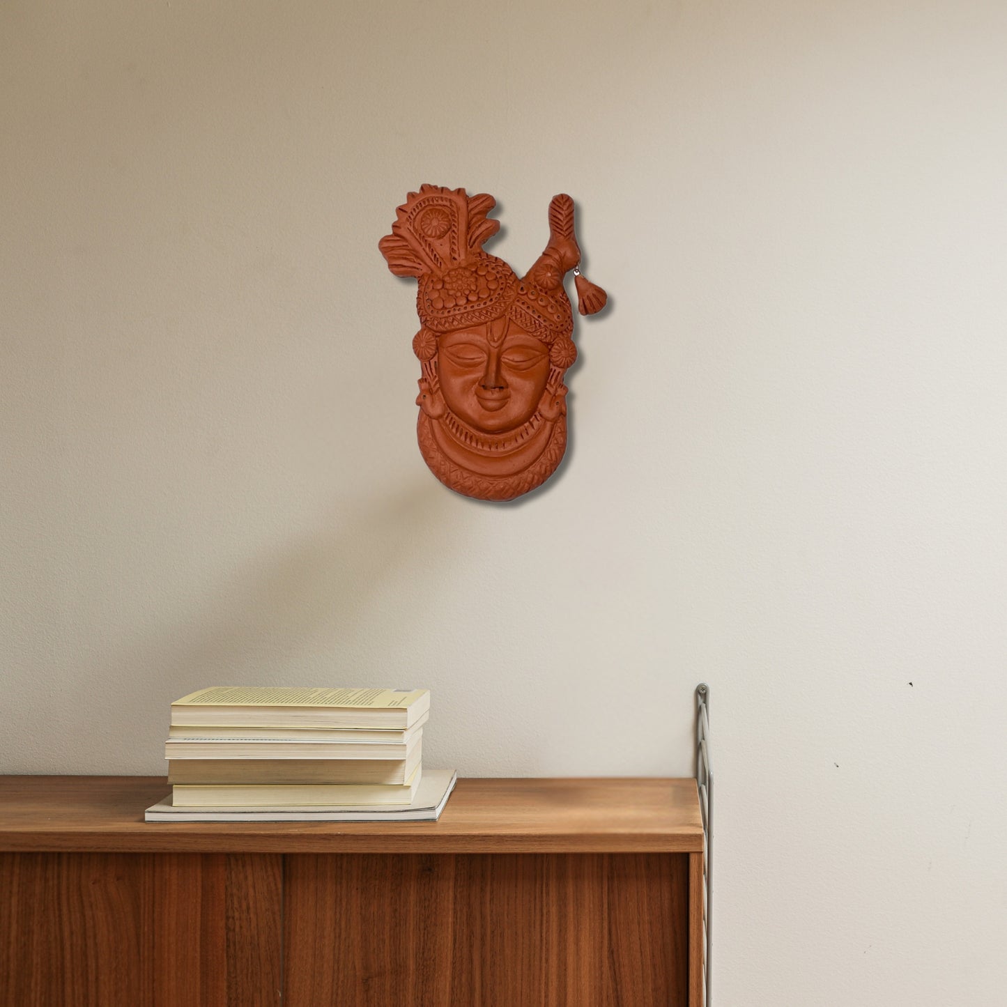 terracotta wall hanging - lord krishna