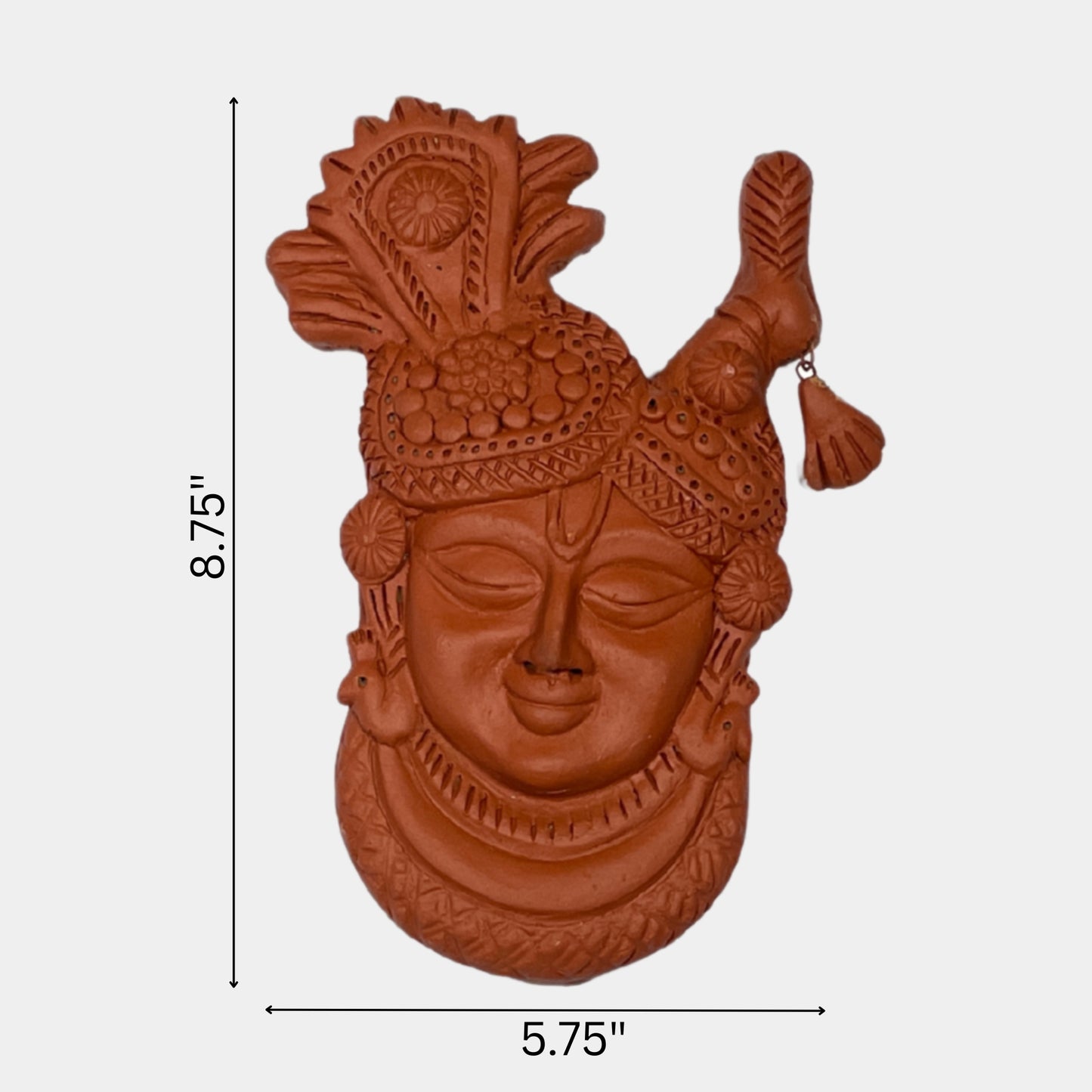 terracotta wall hanging - lord krishna