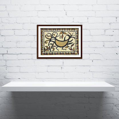 Hand-Painted Sohrai Art – Tribal Bird Motif