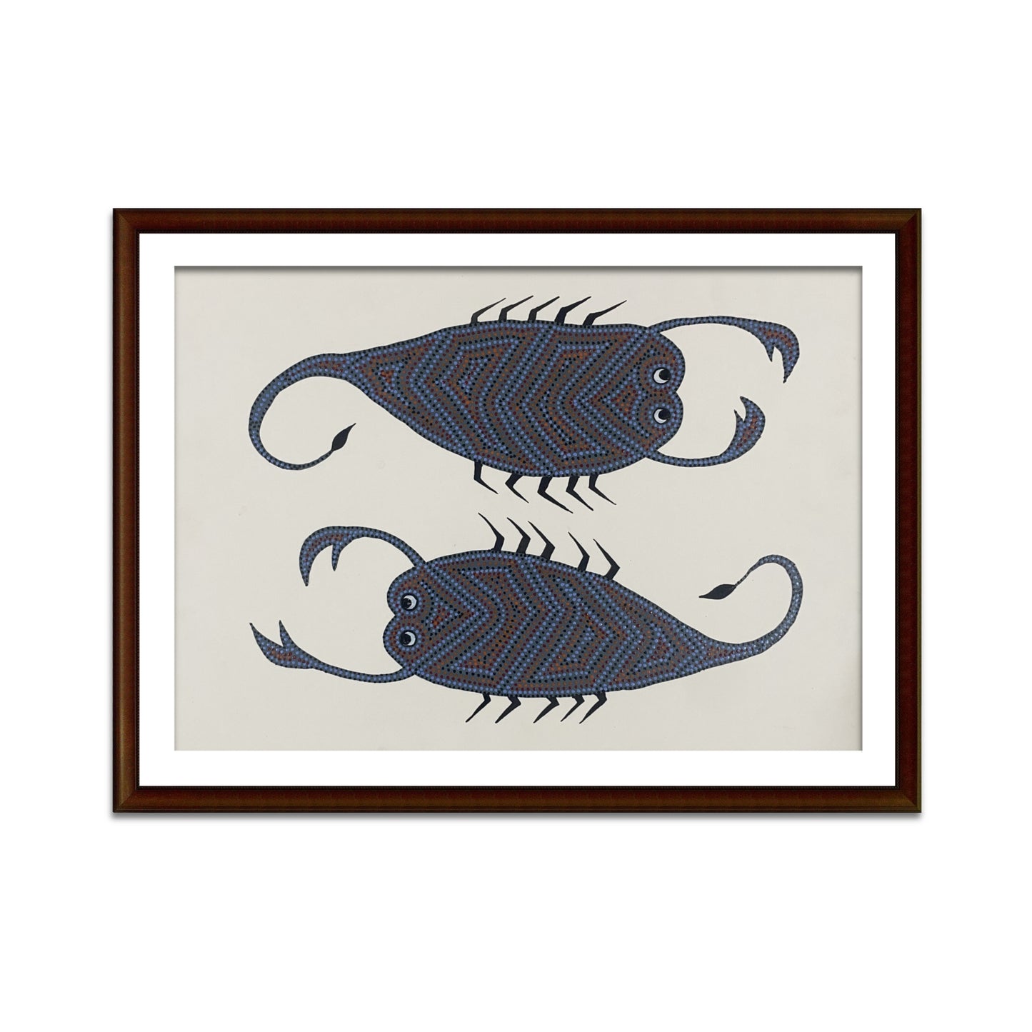 symmetry in nature: bhil scorpion tribal painting (unframed)