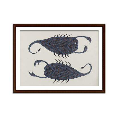 Symmetry in Nature: Bhil Scorpion Tribal Painting (Unframed)