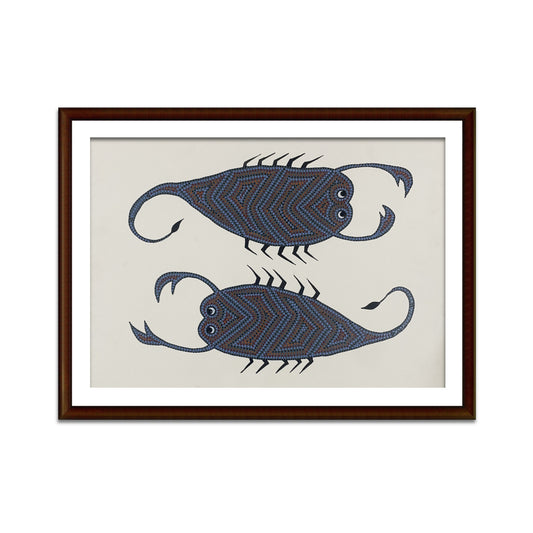Symmetry in Nature: Bhil Scorpion Tribal Painting (Unframed)