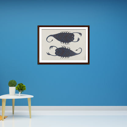 Symmetry in Nature: Bhil Scorpion Tribal Painting (Unframed)